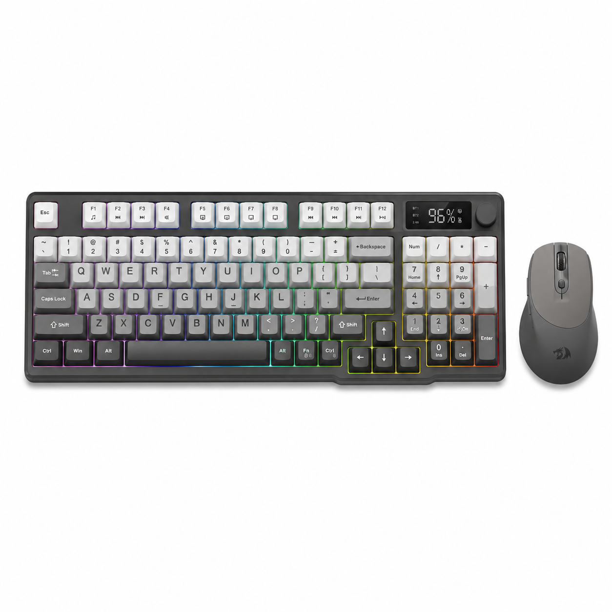 Kit Gamer FreeWolf M96 RGB | Teclado e Mouse Sem Fio Recarregáveis