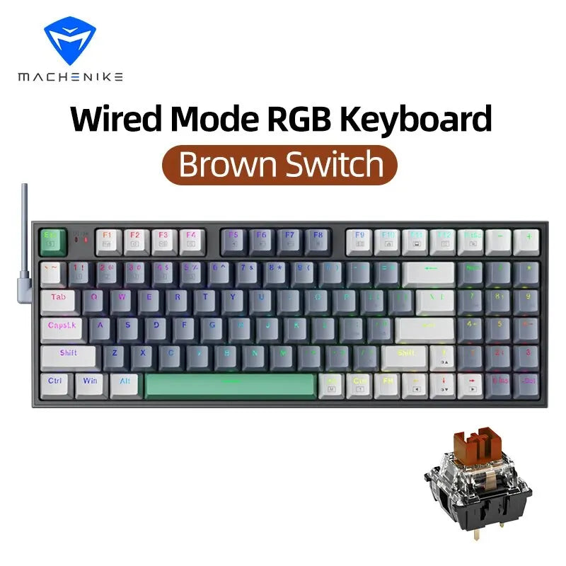Teclado Mecânico Gamer Machenike K500 RGB | Hot Swap | Layout 94 Teclas