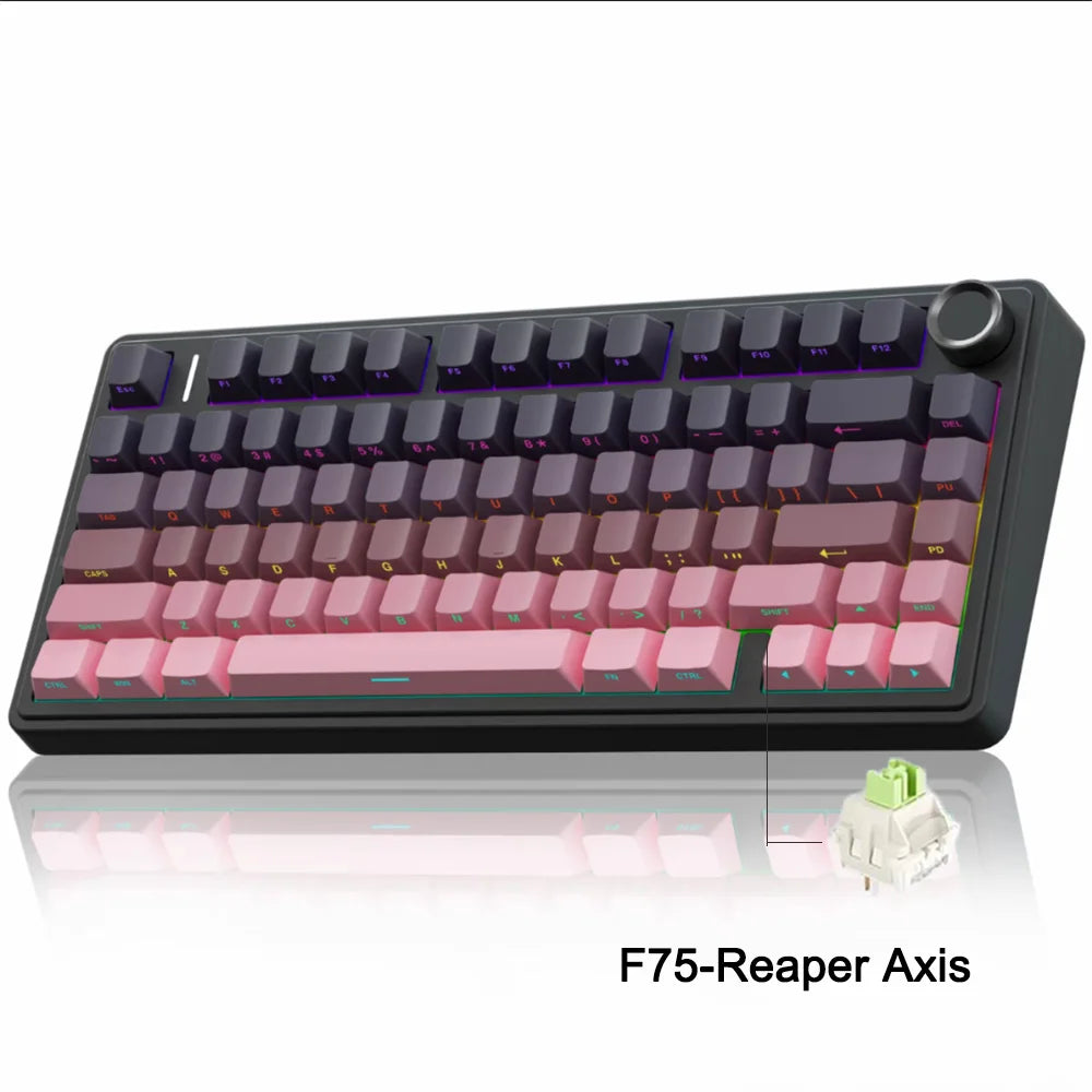 Teclado Mecânico Gamer AULA F75 RGB Wireless | Bluetooth | Hot Swap | Layout 75%