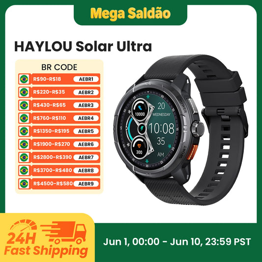 Smartwatch Haylou Solar Ultra GPS AMOLED 1.6" | Chamadas Bluetooth | Android e iPhone
