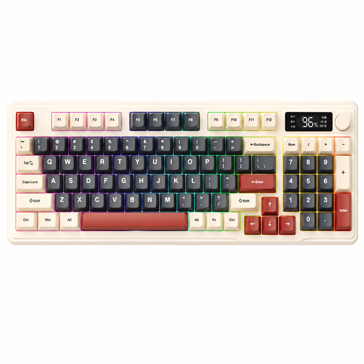 Kit Gamer FreeWolf M96 RGB | Teclado e Mouse Sem Fio Recarregáveis