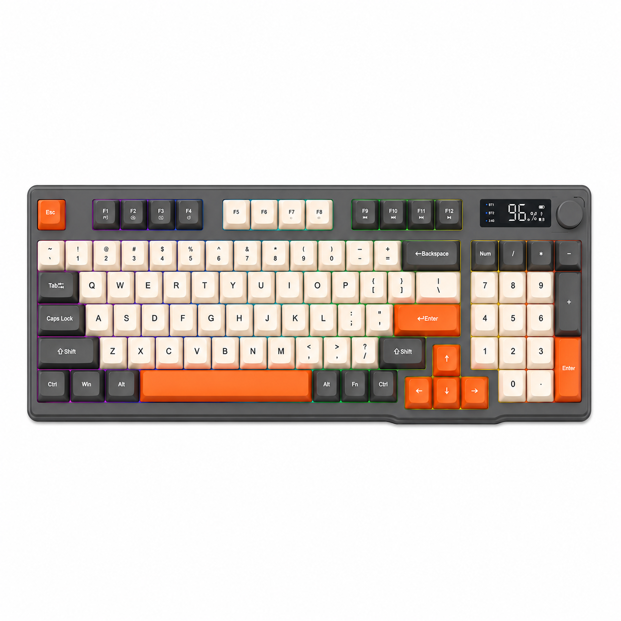 Kit Gamer FreeWolf M96 RGB | Teclado e Mouse Sem Fio Recarregáveis