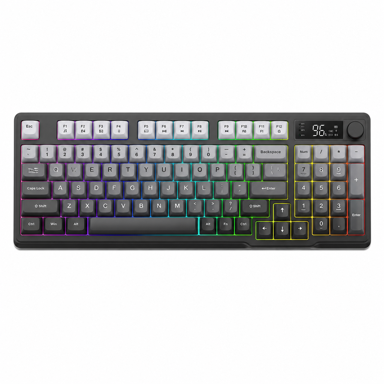 Kit Gamer FreeWolf M96 RGB | Teclado e Mouse Sem Fio Recarregáveis