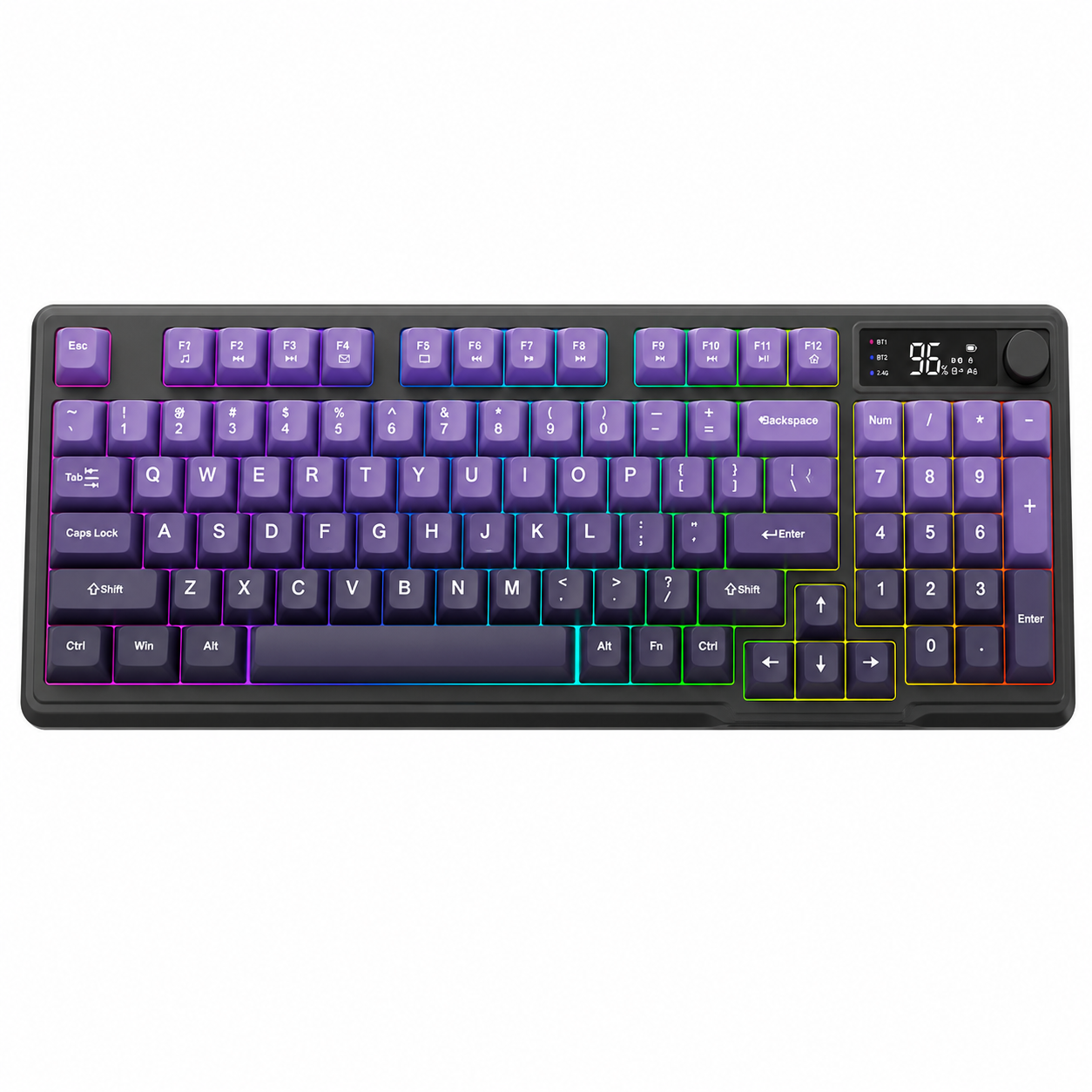 Kit Gamer FreeWolf M96 RGB | Teclado e Mouse Sem Fio Recarregáveis
