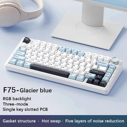 Teclado Mecânico Gamer AULA F75 RGB Wireless | Bluetooth | Hot Swap | Layout 75%