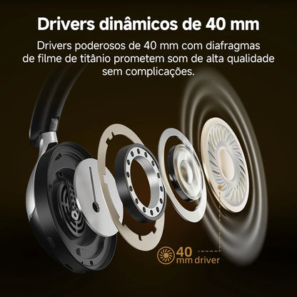 Headphone Bluetooth QCY H3 Pro ANC Hi-Res Audio | Cancelamento de Ruído | Até 55 Horas de Bateria