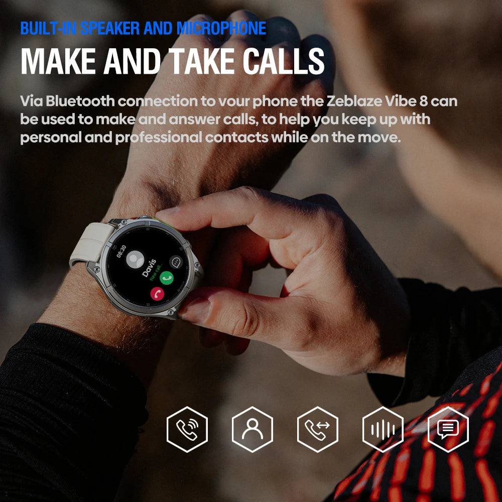 Smartwatch Zeblaze VIBE 8 AMOLED 1.43" | Chamadas Bluetooth | Lanterna Integrada