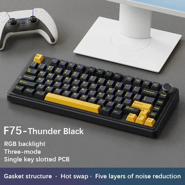 Teclado Mecânico Gamer AULA F75 RGB Wireless | Bluetooth | Hot Swap | Layout 75%