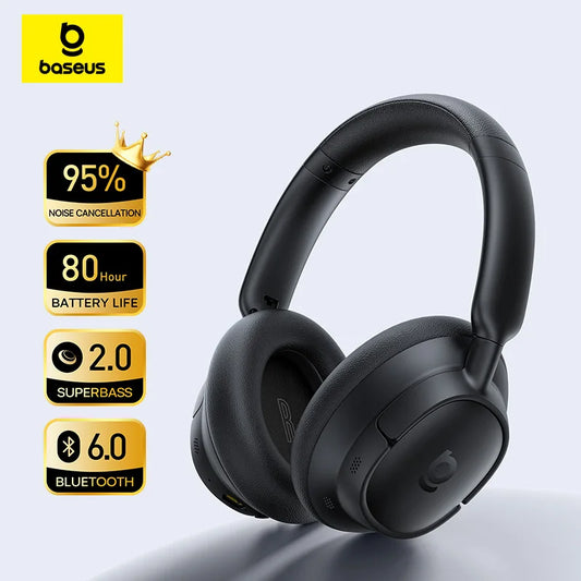 Headphone Bluetooth Baseus Bass BH1 NC Lite ANC | Até 80 Horas de Bateria | Sem Fio