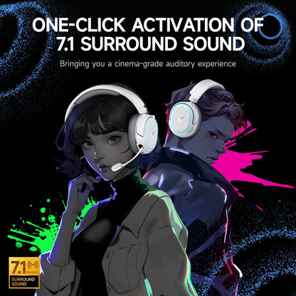 Headset Gamer Sem Fio Picun G2 RGB | Bluetooth + 2.4GHz | Som Surround 7.1 | PC, PS5 e Mobile