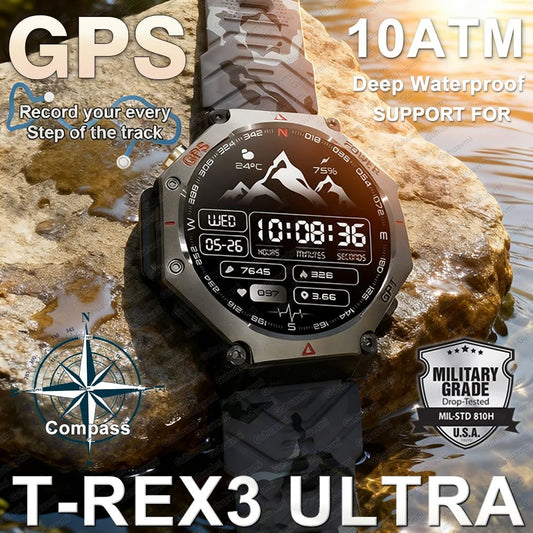 Smartwatch T-Rex 3 Ultra GPS AMOLED 10ATM | Chamadas Bluetooth | Militar Premium