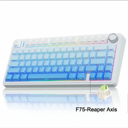 Teclado Mecânico Gamer AULA F75 RGB Wireless | Bluetooth | Hot Swap | Layout 75%