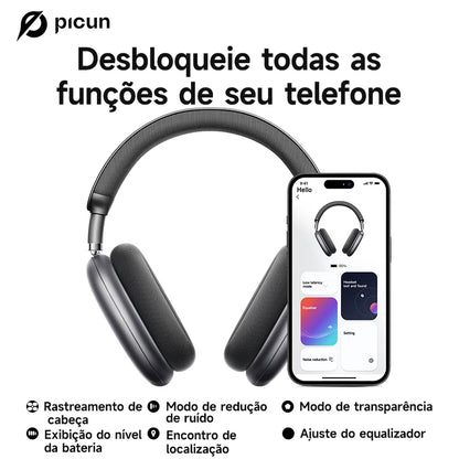 Headphone Bluetooth Picun F8 Pro ANC | Áudio Espacial 3D | Cancelamento de Ruído