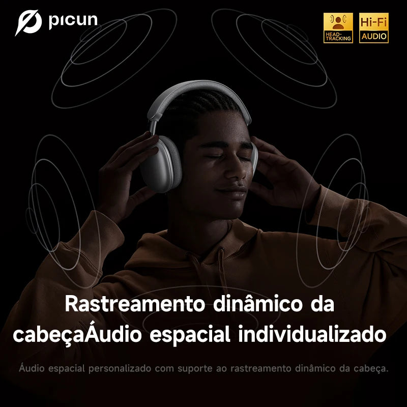 Headphone Bluetooth Picun F8 Pro ANC | Áudio Espacial 3D | Cancelamento de Ruído