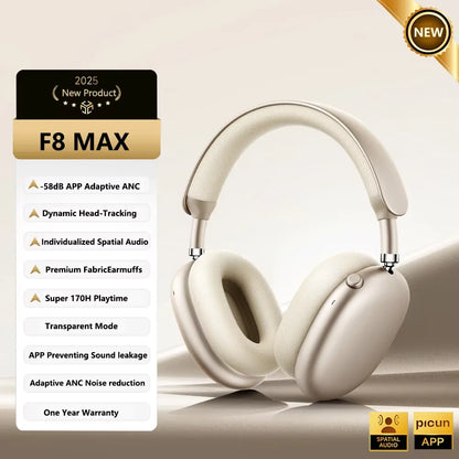 Headphone Bluetooth Picun F8 Pro ANC | Áudio Espacial 3D | Cancelamento de Ruído