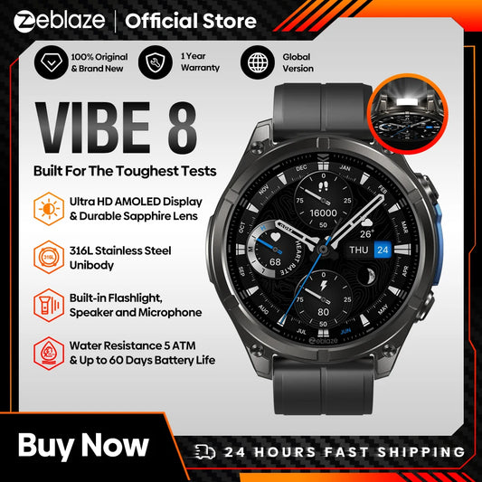 Smartwatch Zeblaze VIBE 8 AMOLED 1.43" | Chamadas Bluetooth | Lanterna Integrada