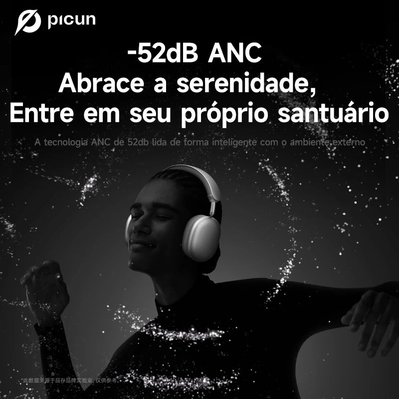 Headphone Bluetooth Picun F8 Pro ANC | Áudio Espacial 3D | Cancelamento de Ruído