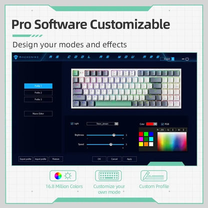 Teclado Mecânico Gamer Machenike K500 RGB | Hot Swap | Layout 94 Teclas