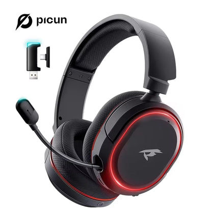 Headset Gamer Sem Fio Picun G2 RGB | Bluetooth + 2.4GHz | Som Surround 7.1 | PC, PS5 e Mobile