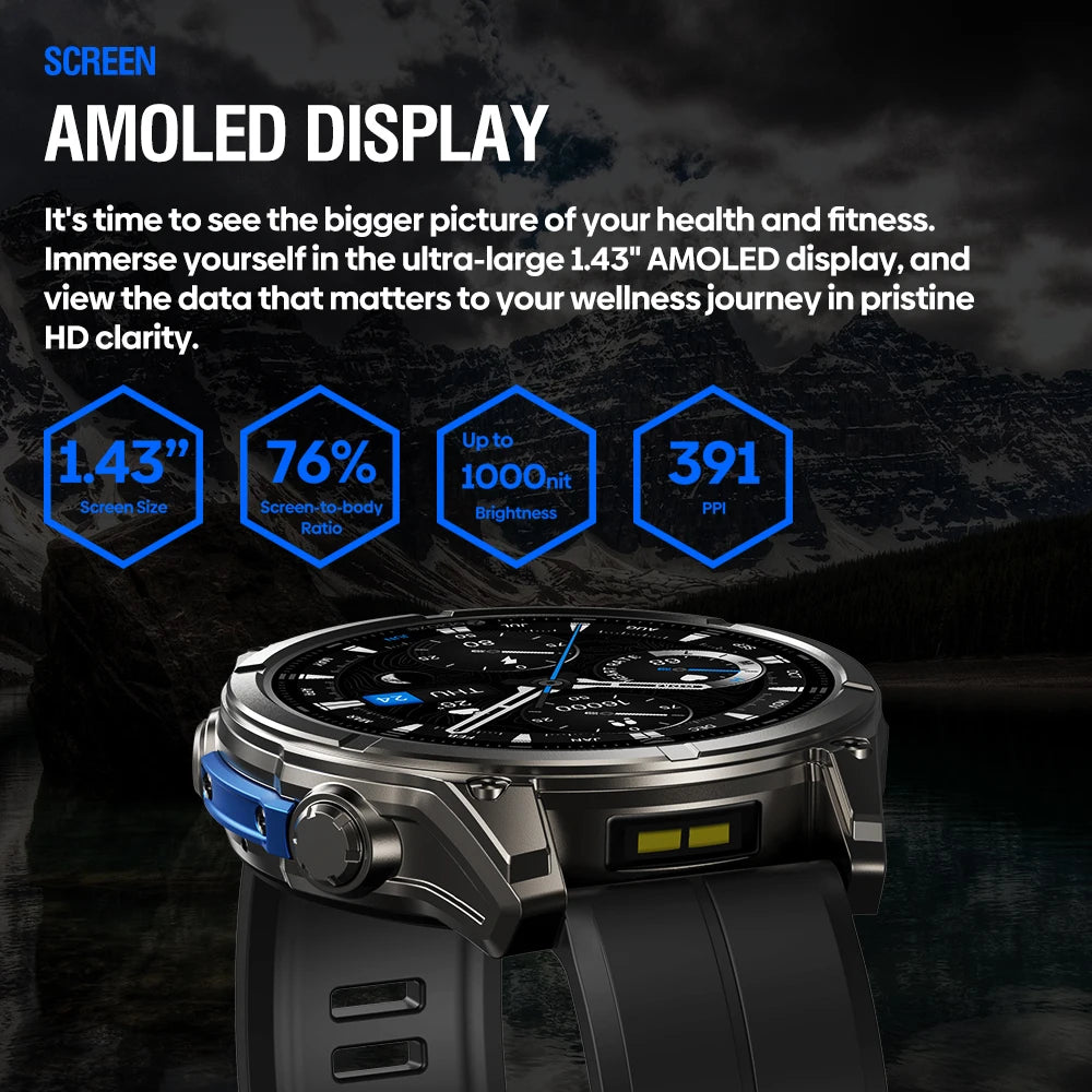 Smartwatch Zeblaze VIBE 8 AMOLED 1.43" | Chamadas Bluetooth | Lanterna Integrada