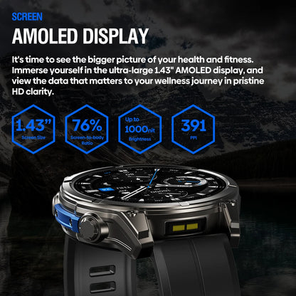 Smartwatch Zeblaze VIBE 8 AMOLED 1.43" | Chamadas Bluetooth | Lanterna Integrada