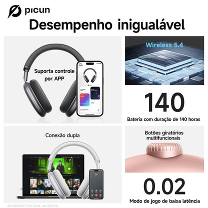 Headphone Bluetooth Picun F8 Pro ANC | Áudio Espacial 3D | Cancelamento de Ruído