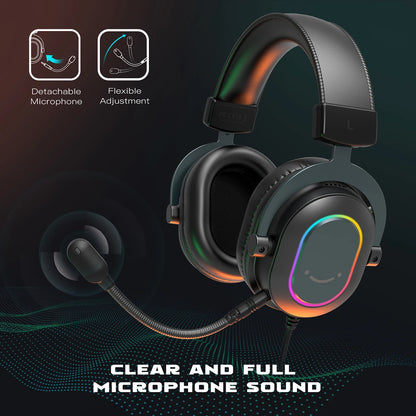 Headset Gamer Fifine RGB 7.1 USB com Microfone | Compatível com PC, PS4 e PS5