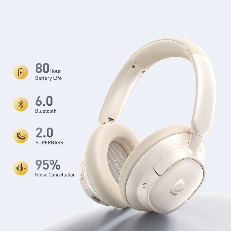 Headphone Bluetooth Baseus Bass BH1 NC Lite ANC | Até 80 Horas de Bateria | Sem Fio