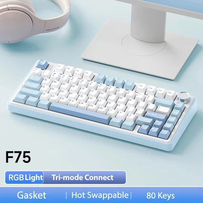 Teclado Mecânico Gamer AULA F75 RGB Wireless | Bluetooth | Hot Swap | Layout 75%