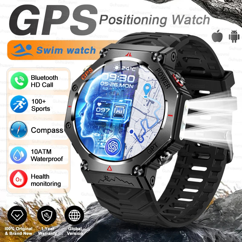 Smartwatch T-Rex 3 Ultra GPS AMOLED 10ATM | Chamadas Bluetooth | Militar Premium